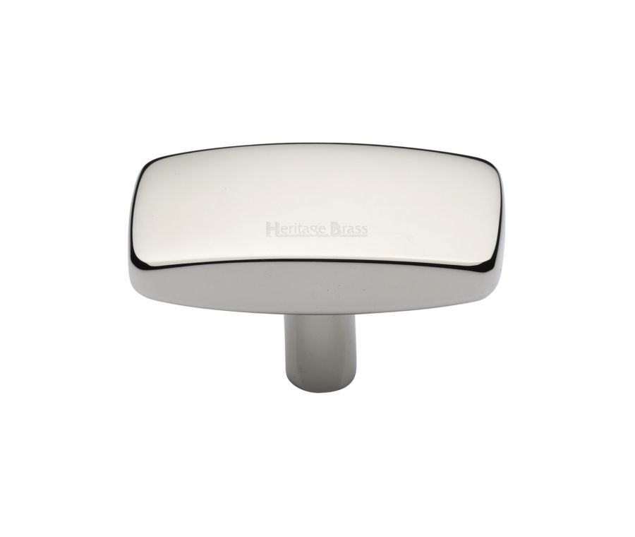 Heritage Brass Polished Nickel Finish Rectangular Cabinet Knob 41mm
