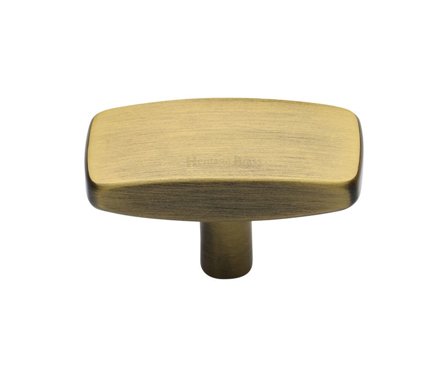 Heritage Brass Antique Brass Rectangular Cabinet Knob 47mm
