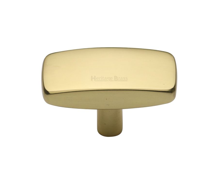 Heritage Brass Polished Brass Rectangular Cabinet Knob 47mm