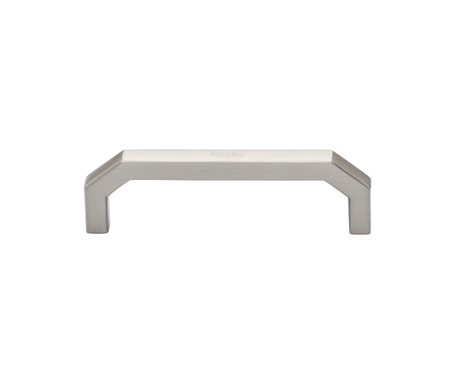 Heritage Brass Satin Nickel Hex Angular Cabinet Pull Handle 101mm