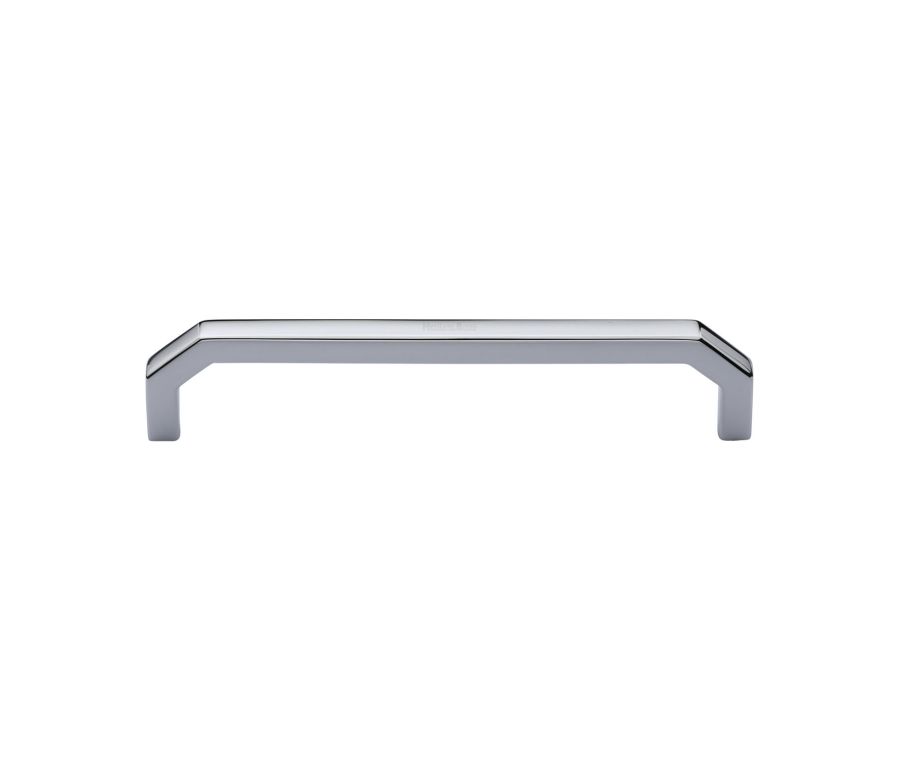 Heritage Brass Polished Chrome Hex Angular Cabinet Pull Handle 152mm