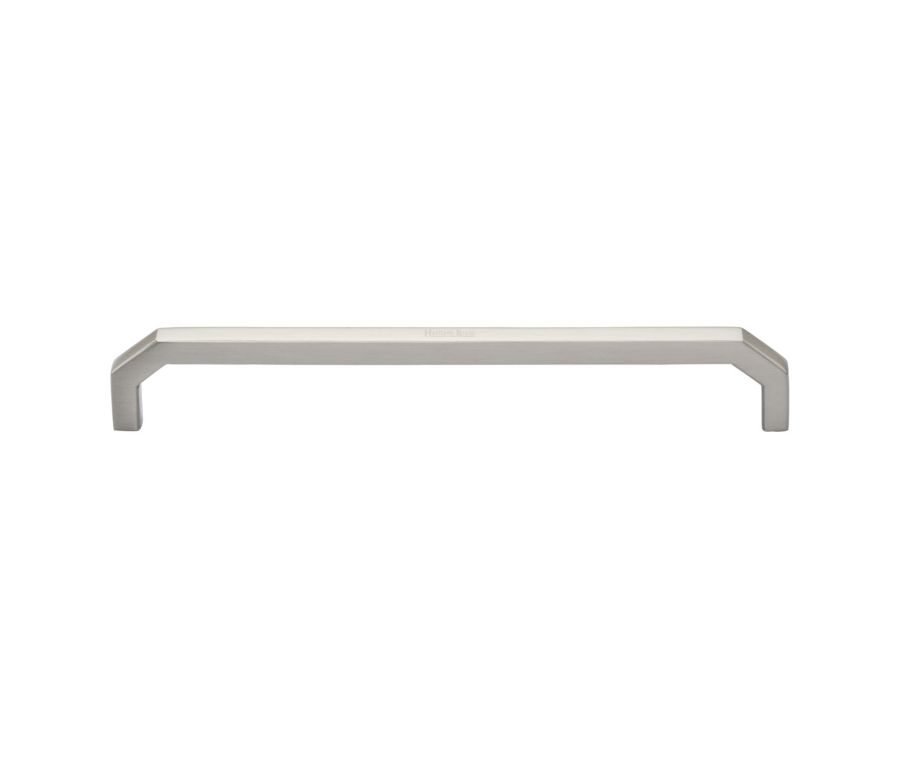 Heritage Brass Satin Nickel Hex Angular Cabinet Pull Handle 203mm
