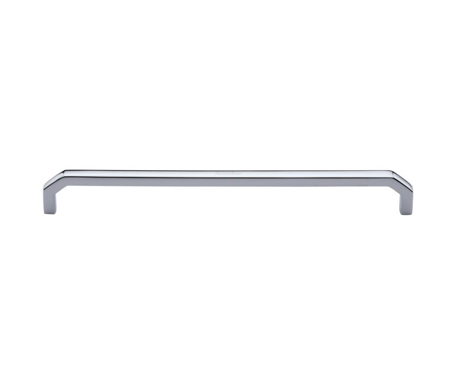 Heritage Brass Polished Chrome Hex Angular Cabinet Pull Handle 254mm