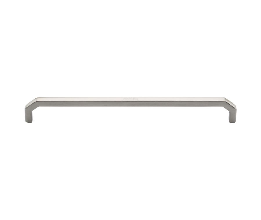 Heritage Brass Satin Nickel Hex Angular Cabinet Pull Handle 254mm