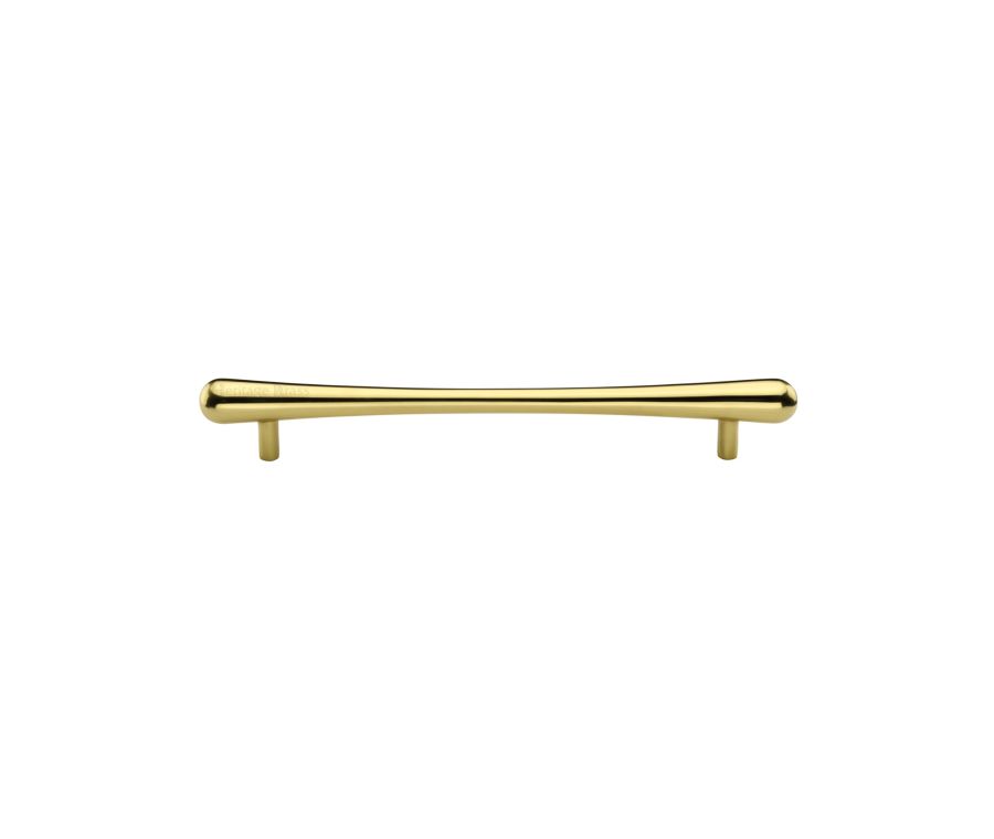 Heritage Brass Polished Brass T-Bar Raindrop Cabinet Pull Handle 128mm