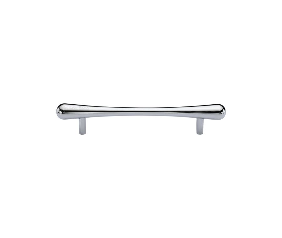 Heritage Brass Polished Chrome T-Bar Raindrop Cabinet Pull Handle 128mm
