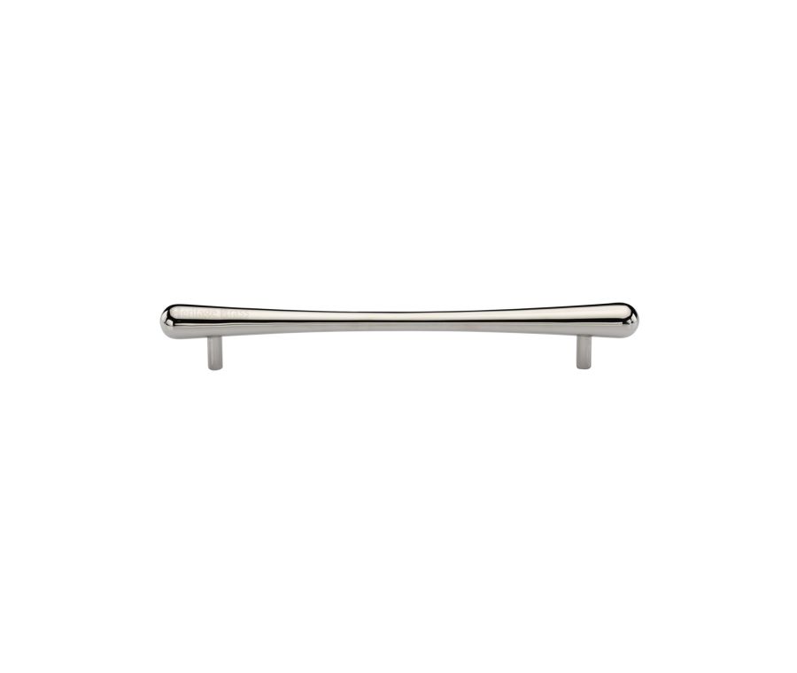 Heritage Brass Polished Nickel Finish T-Bar Raindrop Cabinet Pull Handle 128mm