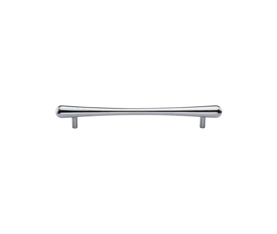 Heritage Brass Satin Chrome T-Bar Raindrop Cabinet Pull Handle 128mm