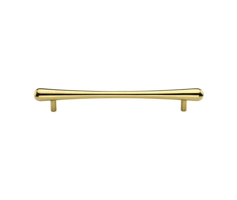 Heritage Brass Polished Brass T-Bar Raindrop Cabinet Pull Handle 192mm