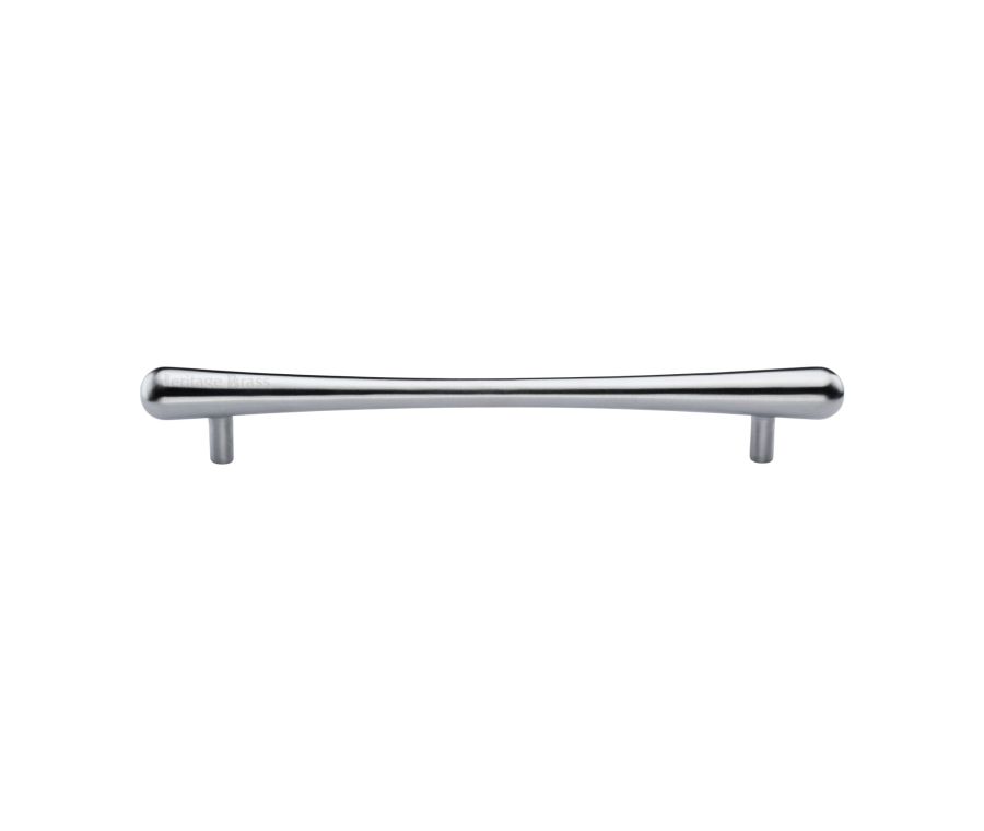 Heritage Brass Satin Chrome T-Bar Raindrop Cabinet Pull Handle 192mm