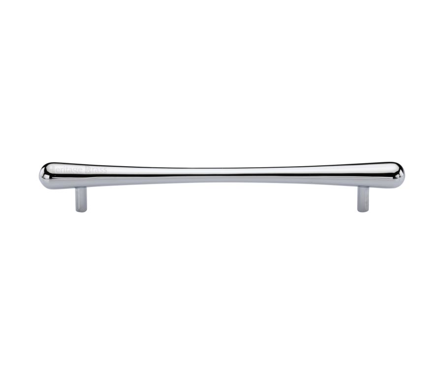 Heritage Brass Polished Chrome T-Bar Raindrop Cabinet Pull Handle 256mm