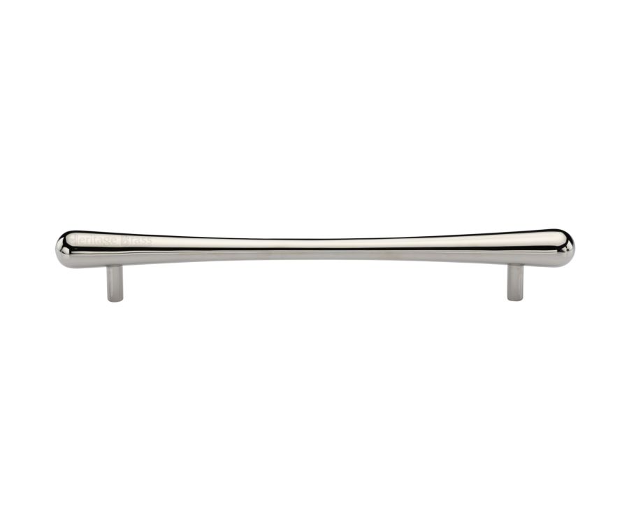 Heritage Brass Polished Nickel Finish T-Bar Raindrop Cabinet Pull Handle 256mm