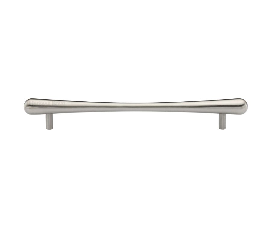 Heritage Brass Satin Nickel T-Bar Raindrop Cabinet Pull Handle 256mm