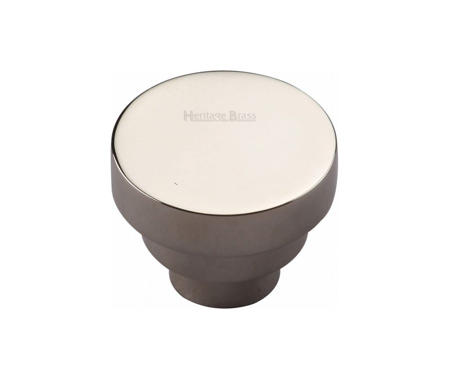 Heritage Brass Polished Nickel Finish Round Stepped Cabinet Knob 32mm