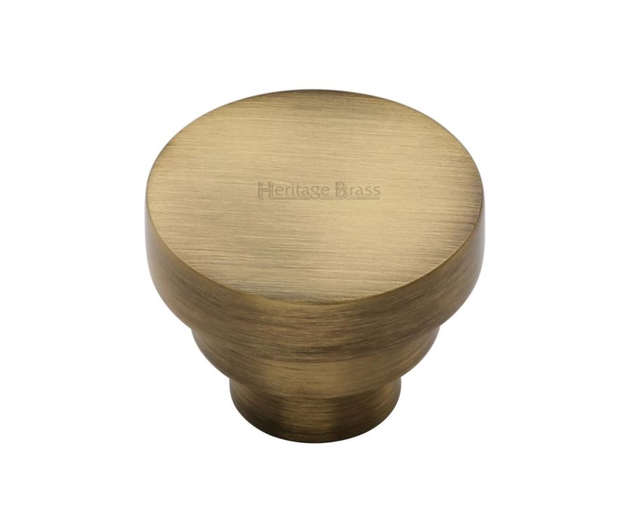 Heritage Brass Antique Brass Round Stepped Cabinet Knob 38mm