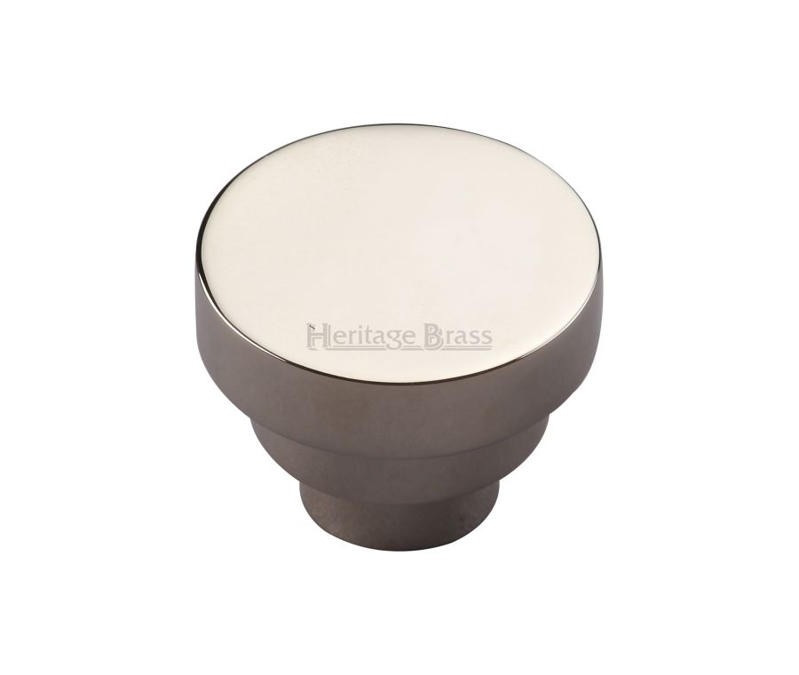 Heritage Brass Polished Nickel Finish Round Stepped Cabinet Knob 38mm