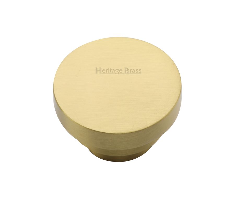 Heritage Brass Satin Brass Round Stepped Cabinet Knob 38mm