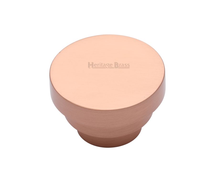 Heritage Brass Satin Rose Gold Round Stepped Cabinet Knob 38mm