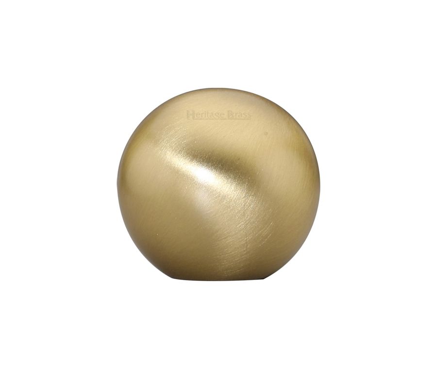 Heritage Brass Satin Brass Globe Cabinet Knob 25mm