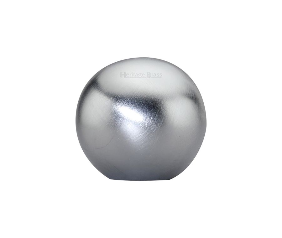 Heritage Brass Satin Chrome Globe Cabinet Knob 25mm