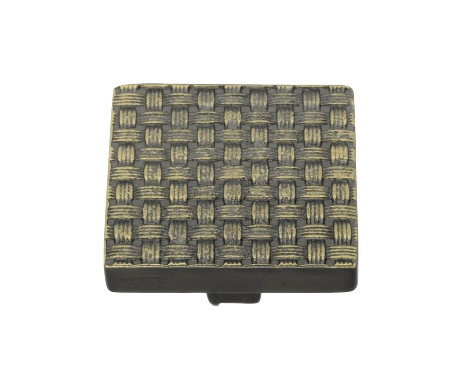 Heritage Brass Aged Brass Square Weave Cabinet Knob 38mm