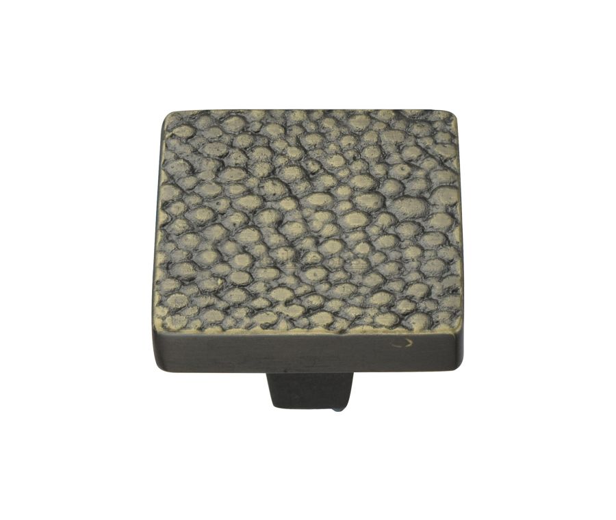 Heritage Brass Aged Brass Square Stingray Cabinet Knob 32mm