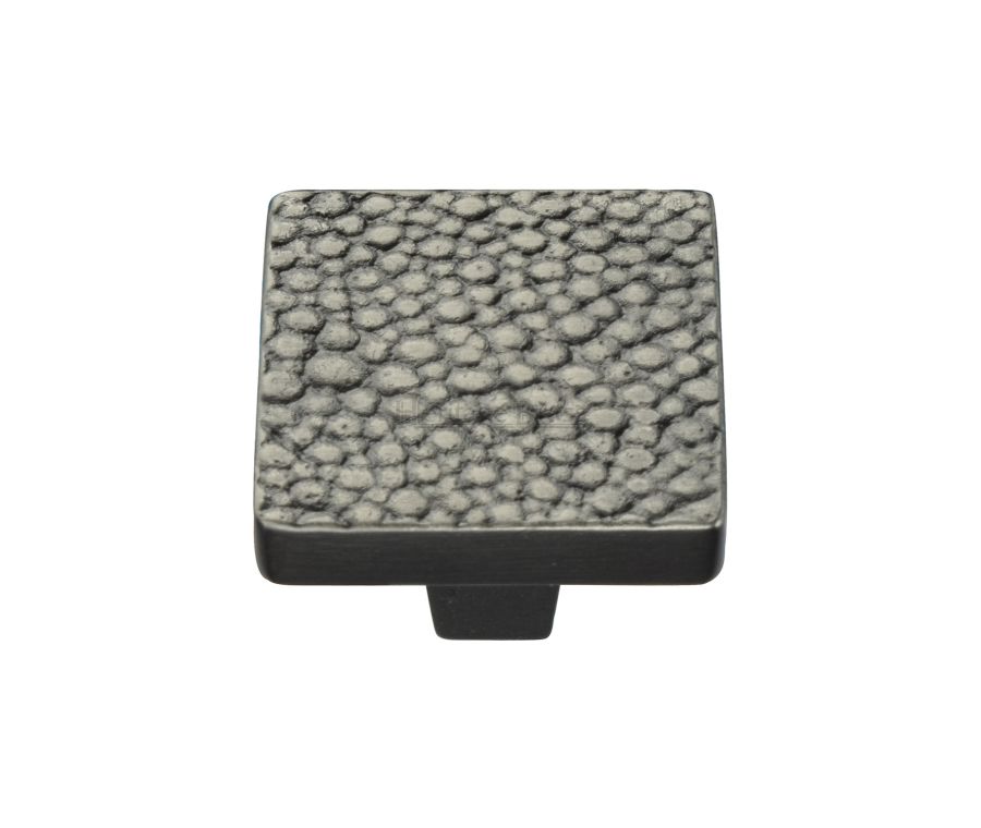 Heritage Brass Aged Nickel Square Stingray Cabinet Knob 32mm