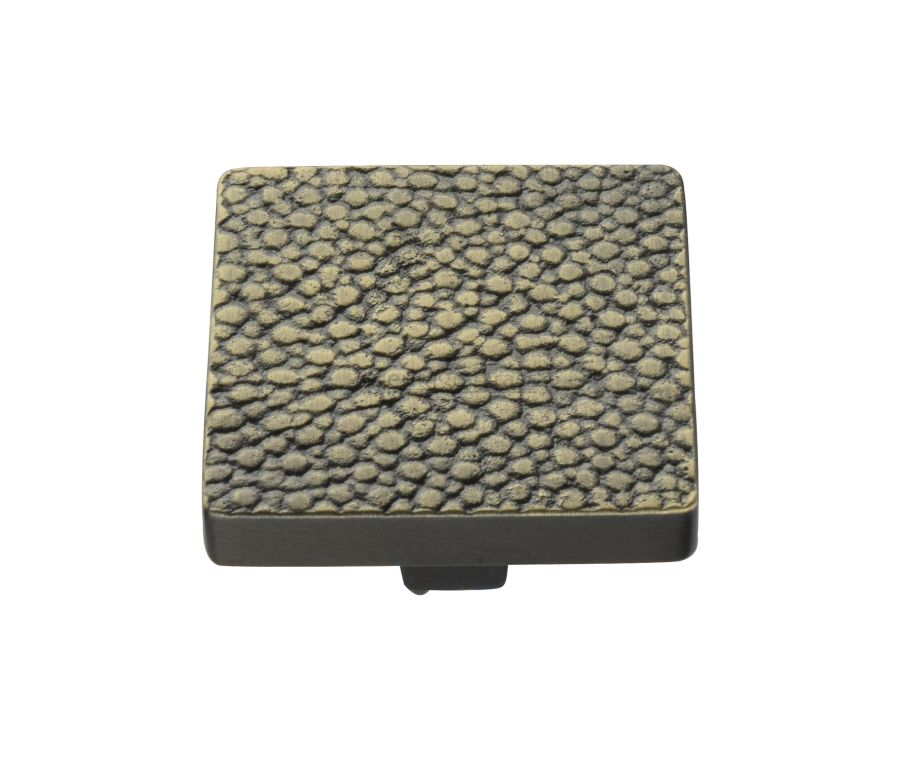 Heritage Brass Aged Brass Square Stingray Cabinet Knob 38mm