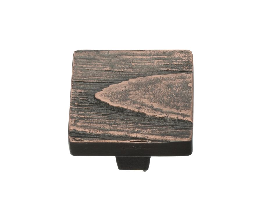 Heritage Brass Aged Copper Square Pine Cabinet Knob 32mm
