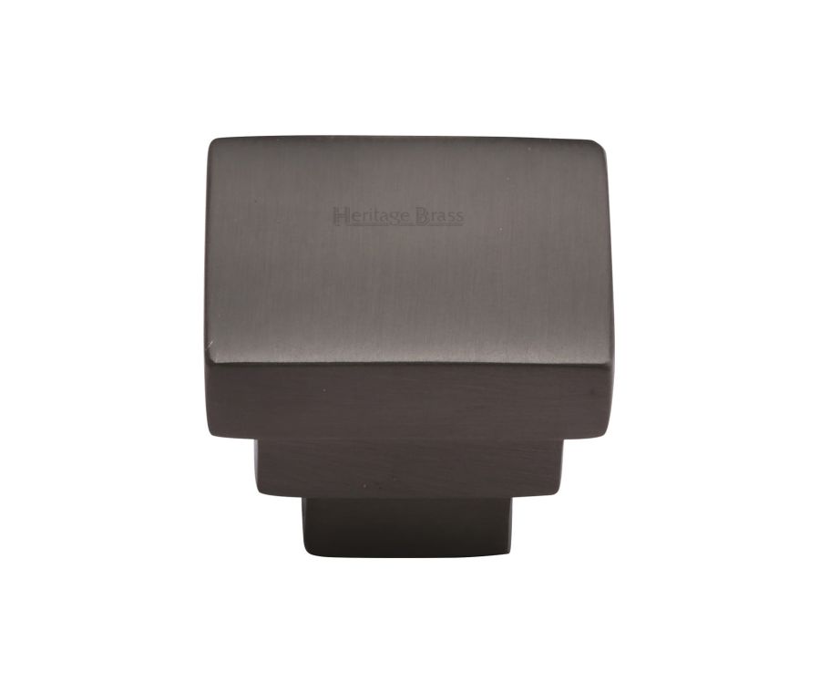 Heritage Brass Matt Bronze Square Stepped Cabinet Knob 32mm