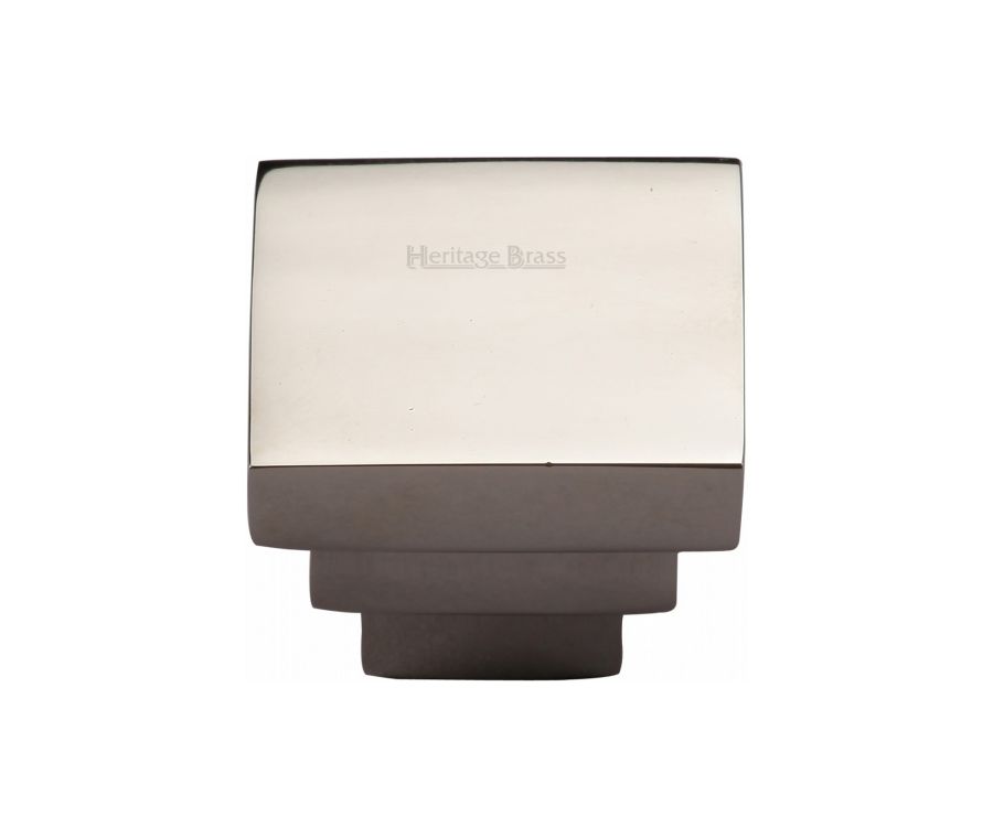 Heritage Brass Polished Nickel Finish Square Stepped Cabinet Knob 32mm