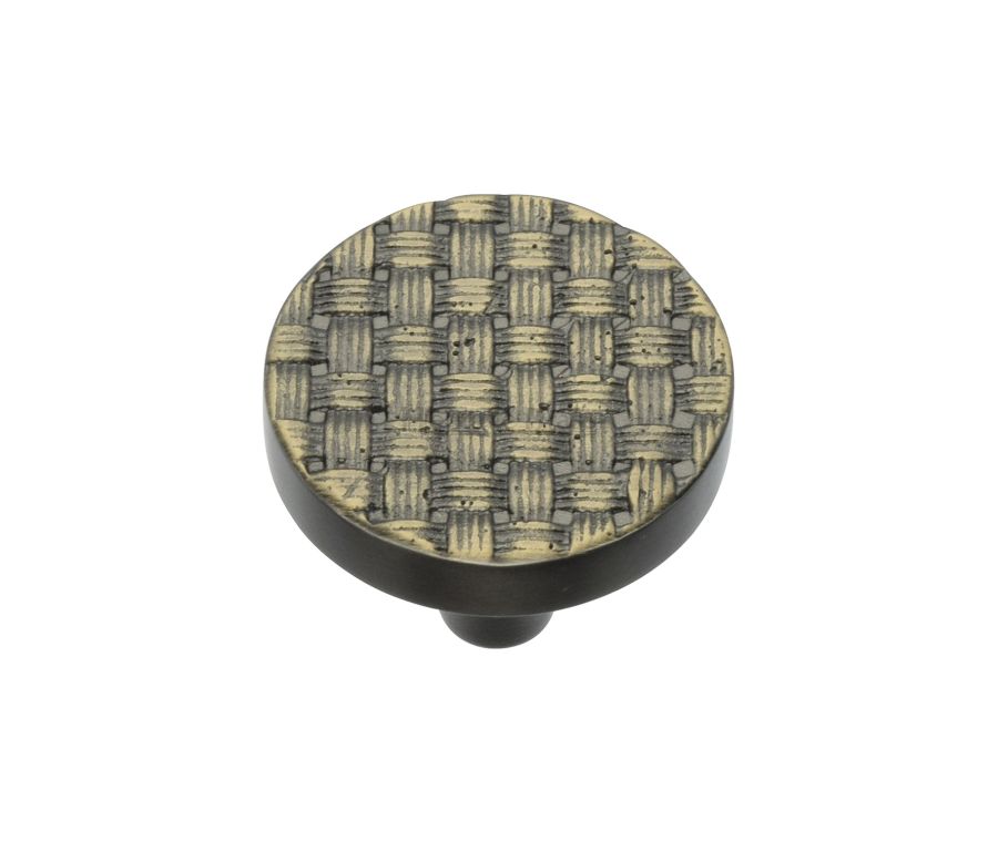 Heritage Brass Aged Brass Round Weave Cabinet Knob 32mm