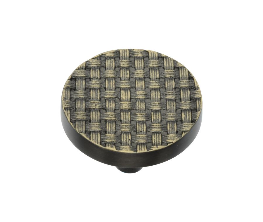 Heritage Brass Aged Brass Round Weave Cabinet Knob 38mm