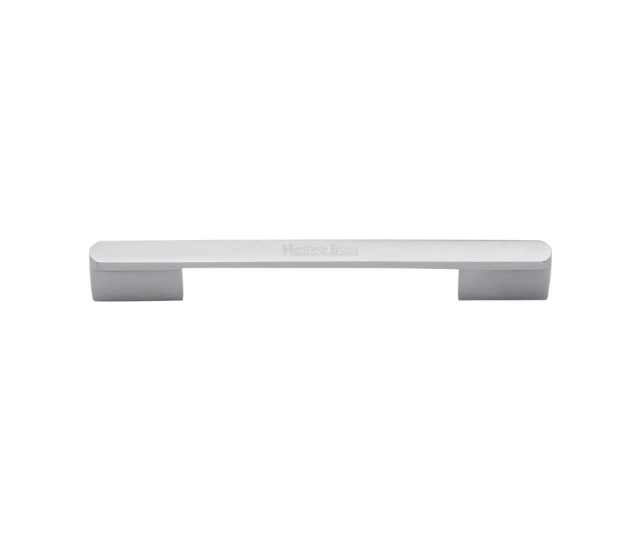 Heritage Brass Satin Chrome Bridge Cabinet Pull Handle 224mm