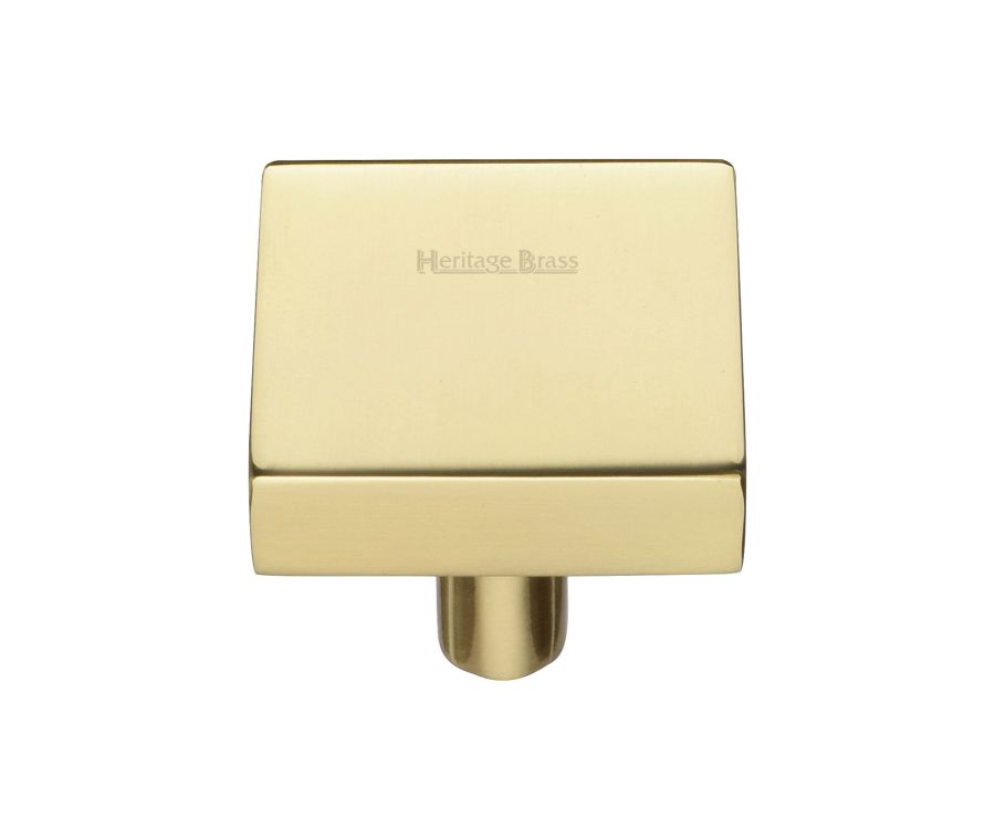 Heritage Brass Polished Brass Square Design Cabinet Knob 32mm