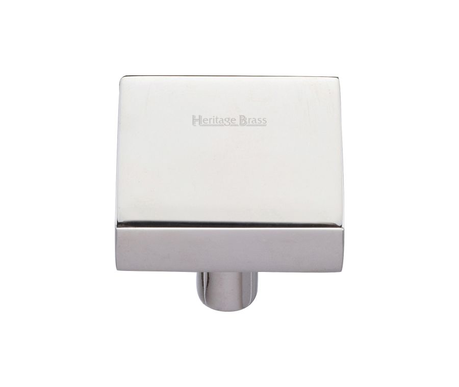 Heritage Brass Polished Nickel Finish Square Design Cabinet Knob 32mm
