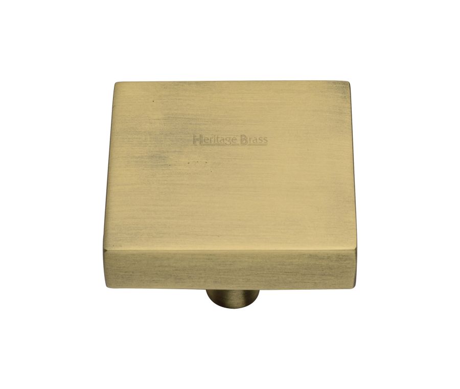 Heritage Brass Antique Brass Square Design Cabinet Knob 38mm