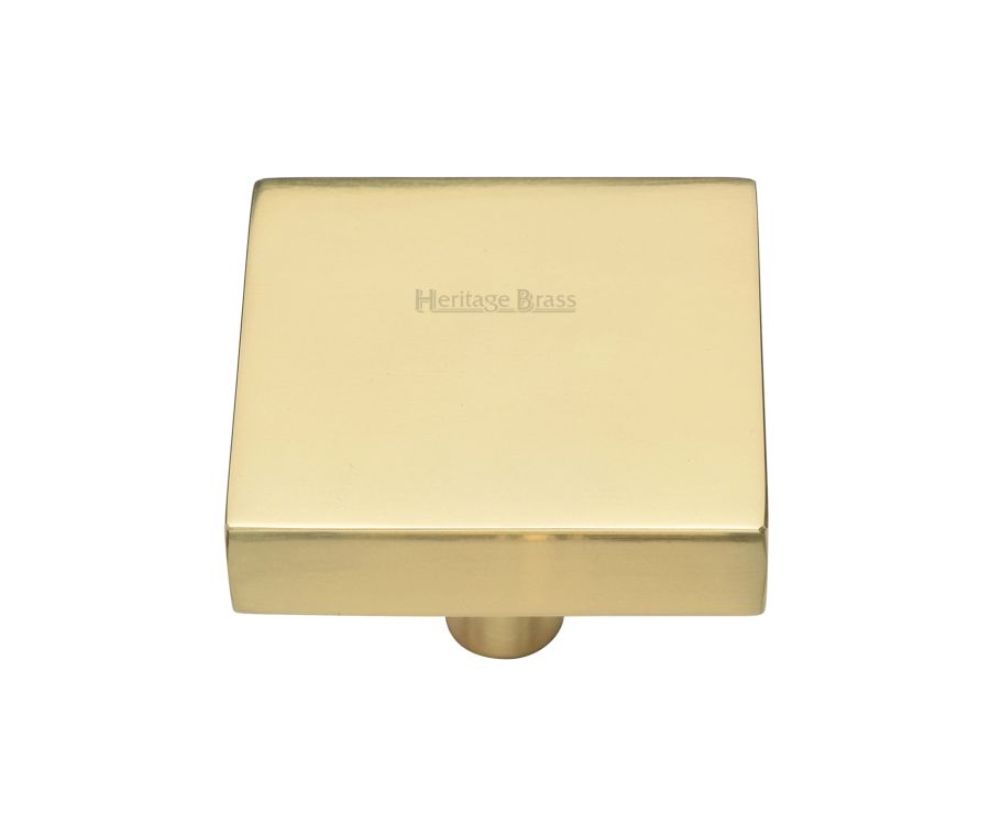 Heritage Brass Polished Brass Square Design Cabinet Knob 38mm