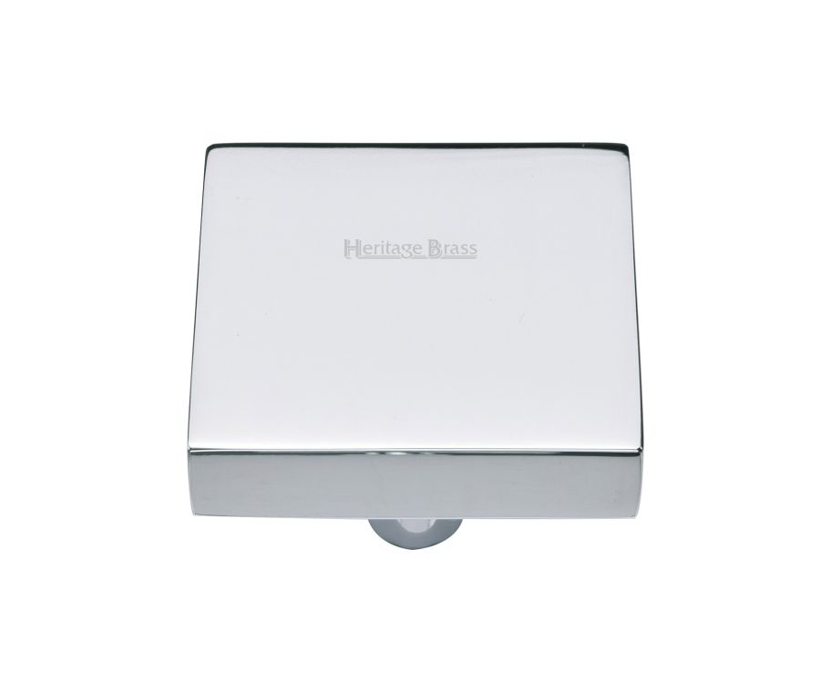 Heritage Brass Polished Chrome Square Design Cabinet Knob 38mm