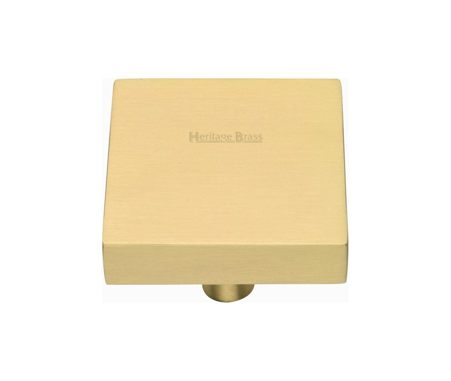 Heritage Brass Satin Brass Square Design Cabinet Knob 38mm