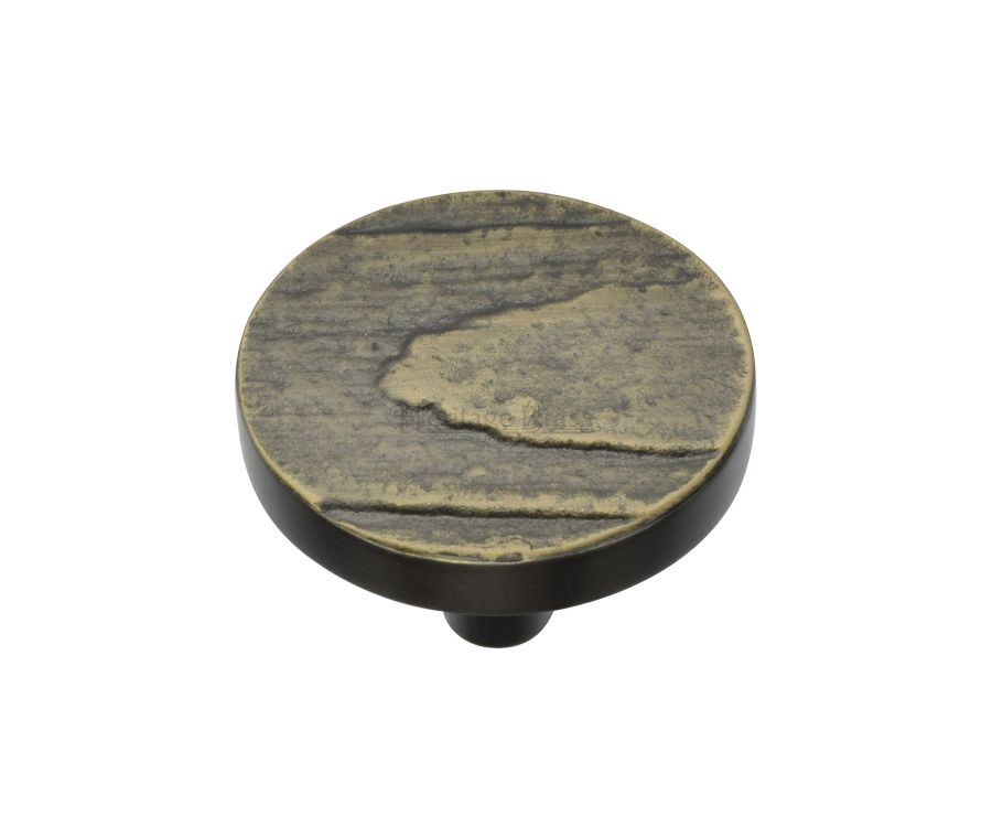 Heritage Brass Aged Brass Round Pine Cabinet Knob 38mm