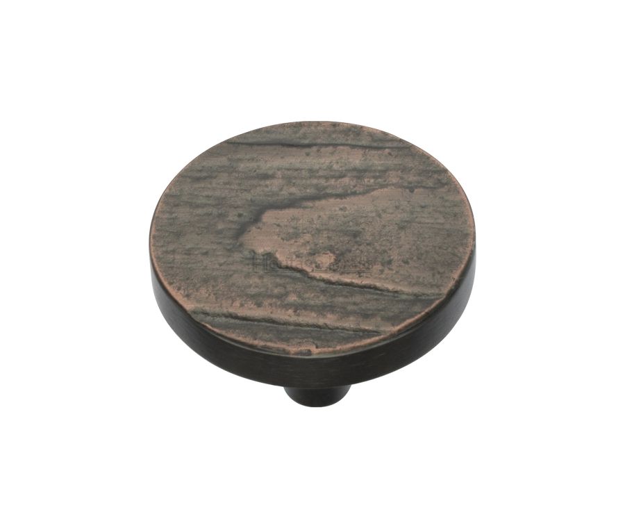 Heritage Brass Aged Copper Round Pine Cabinet Knob 38mm