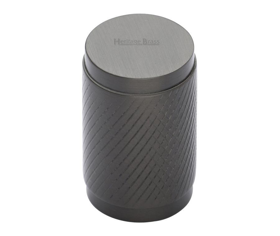 Heritage Brass Matt Bronze Cylindric Knurled Cabinet Knob 21mm