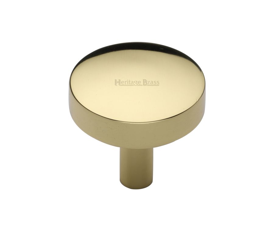 Heritage Brass Polished Brass Domed Disc Cabinet Knob 32mm