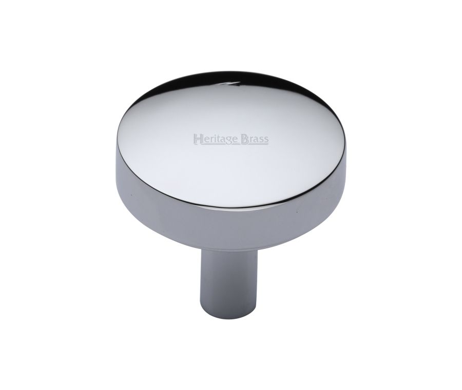 Heritage Brass Polished Chrome Domed Disc Cabinet Knob 32mm