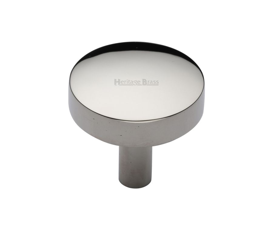 Heritage Brass Polished Nickel Finish Domed Disc Cabinet Knob 32mm