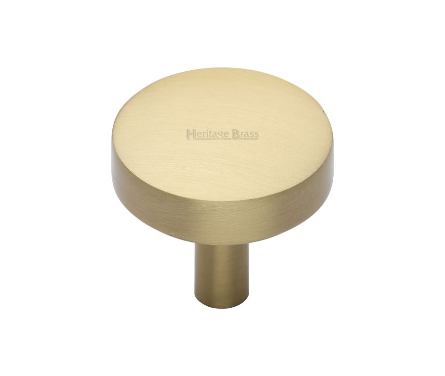 Heritage Brass Satin Brass Domed Disc Cabinet Knob 32mm