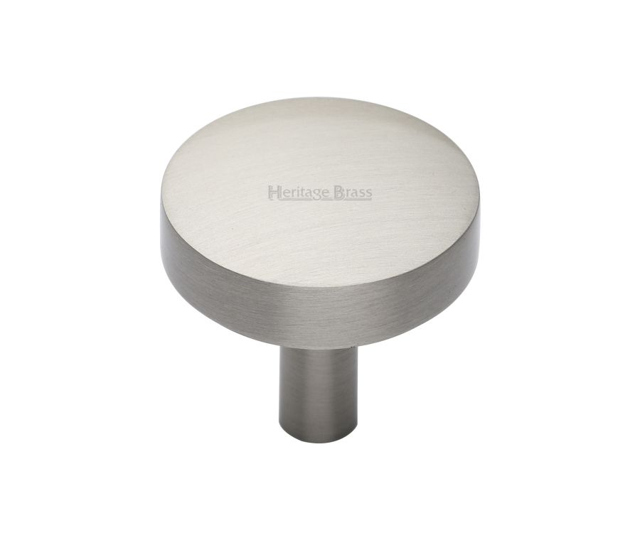 Heritage Brass Satin Nickel Domed Disc Cabinet Knob 32mm