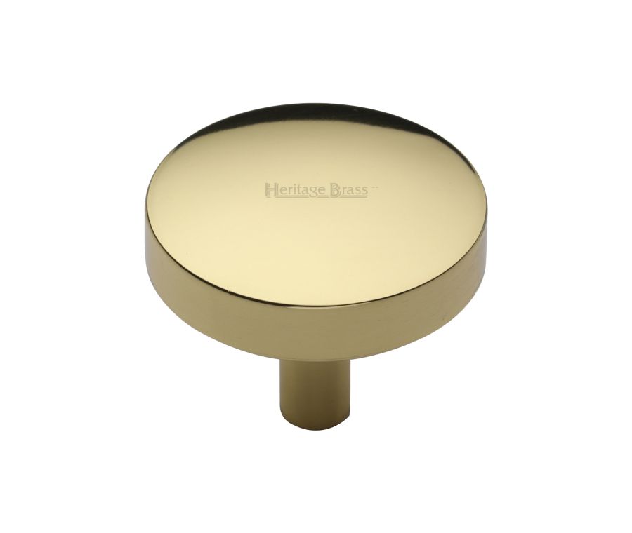 Heritage Brass Polished Brass Domed Disc Cabinet Knob 38mm