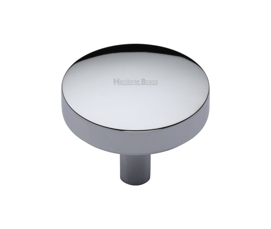 Heritage Brass Polished Chrome Domed Disc Cabinet Knob 38mm